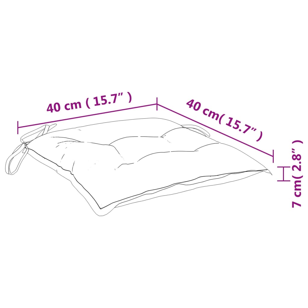 vidaXL Blazine za stole 6 kosov turkizne 40x40x7 cm blago