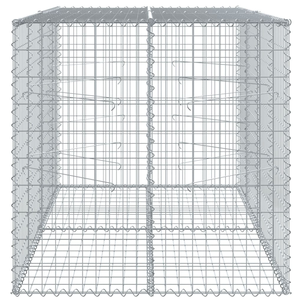 vidaXL Gabionska košara s pokrovom 200x100x100 cm pocinkano železo