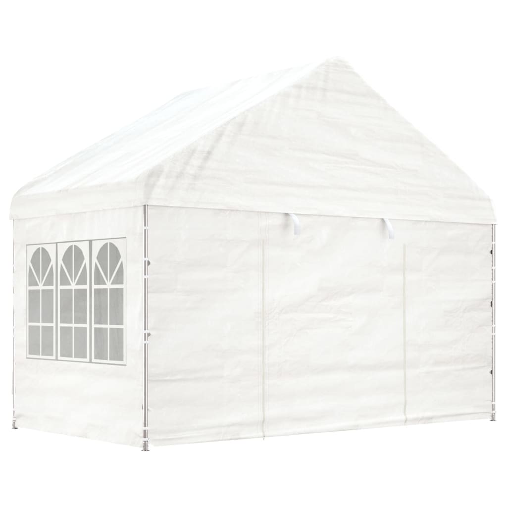 vidaXL Paviljon s streho bel 13,38x4,08x3,22 m polietilen