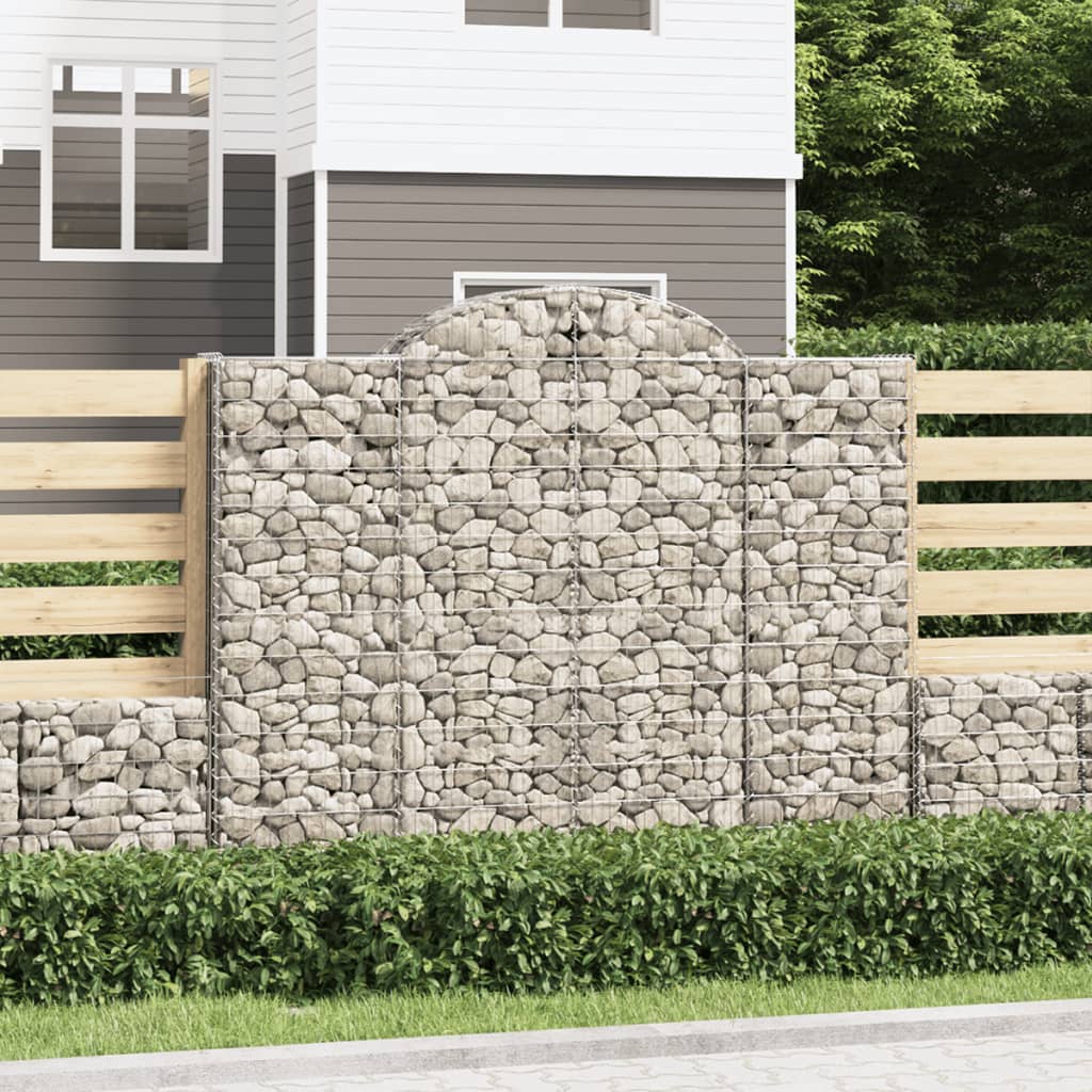 vidaXL Obokane gabion košare 6 kosov 200x50x160/180cm pocinkano železo