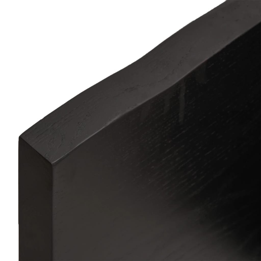 vidaXL Kopalniški pult temno rjav 220x60x(2-4) cm obdelan trden les