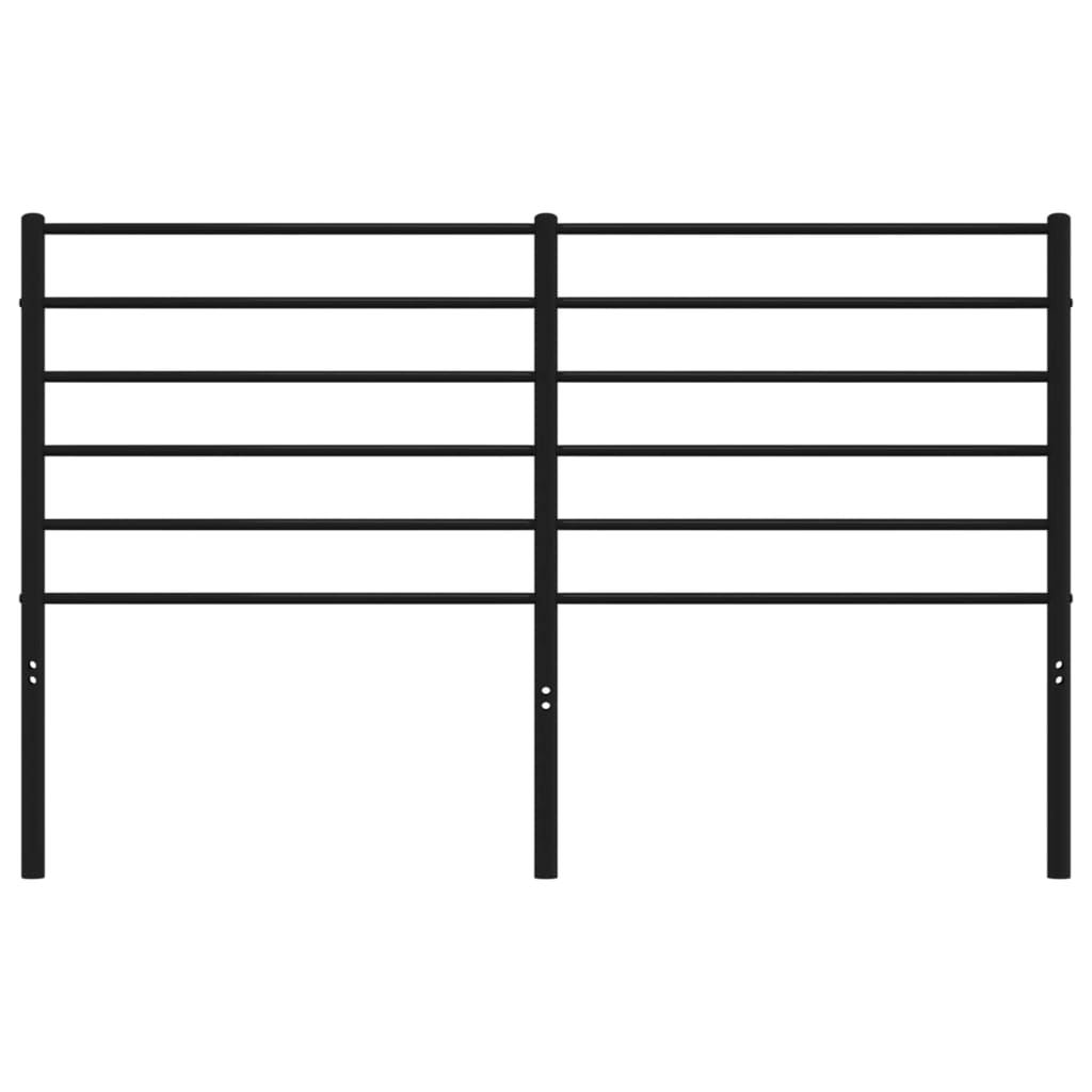 vidaXL Kovinsko posteljno vzglavje črno 135 cm