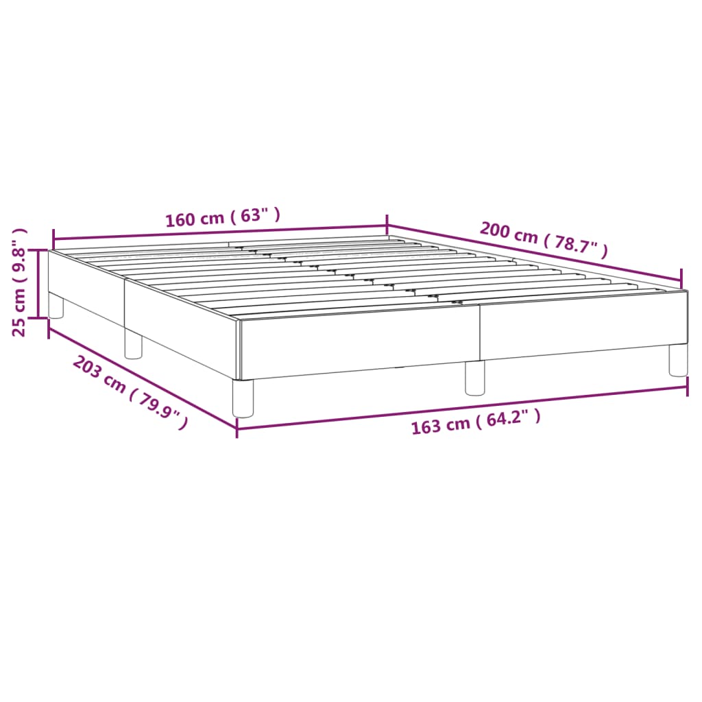 vidaXL Posteljni okvir brez vzmetnice krem 160x200 cm blago