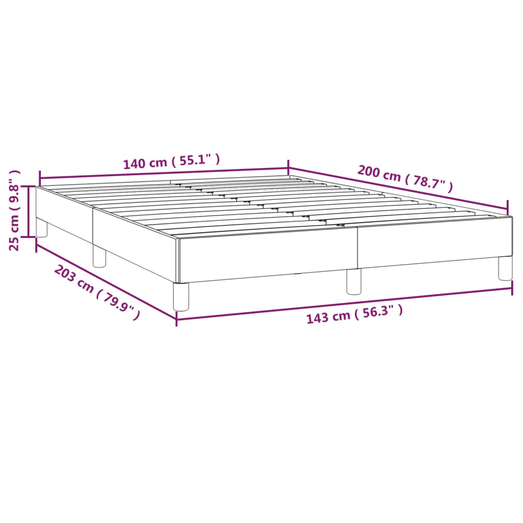 vidaXL Posteljni okvir rjav 140x200 cm umetno usnje