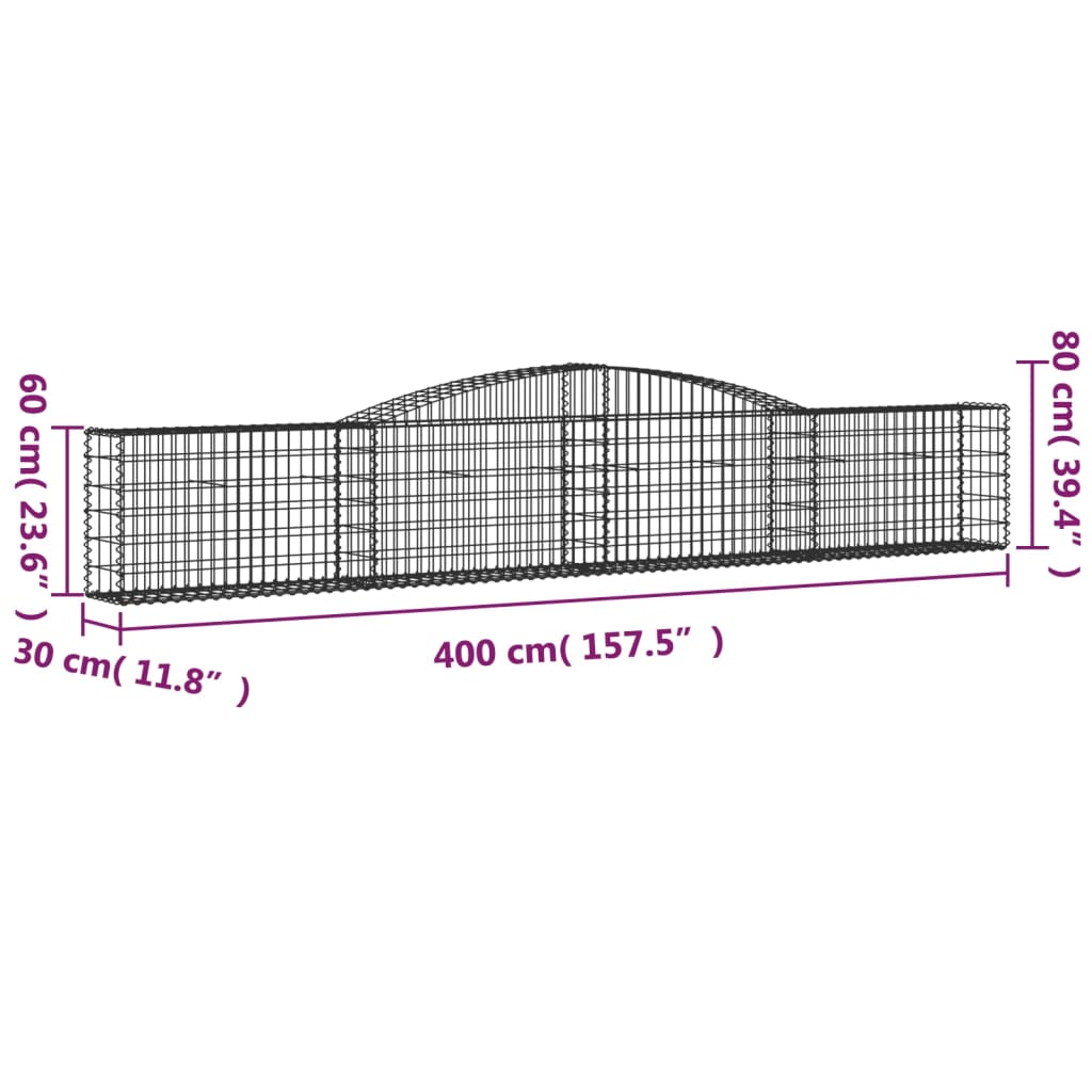 vidaXL Obokana gabonska košara 400x30x60/80 cm pocinkano železo