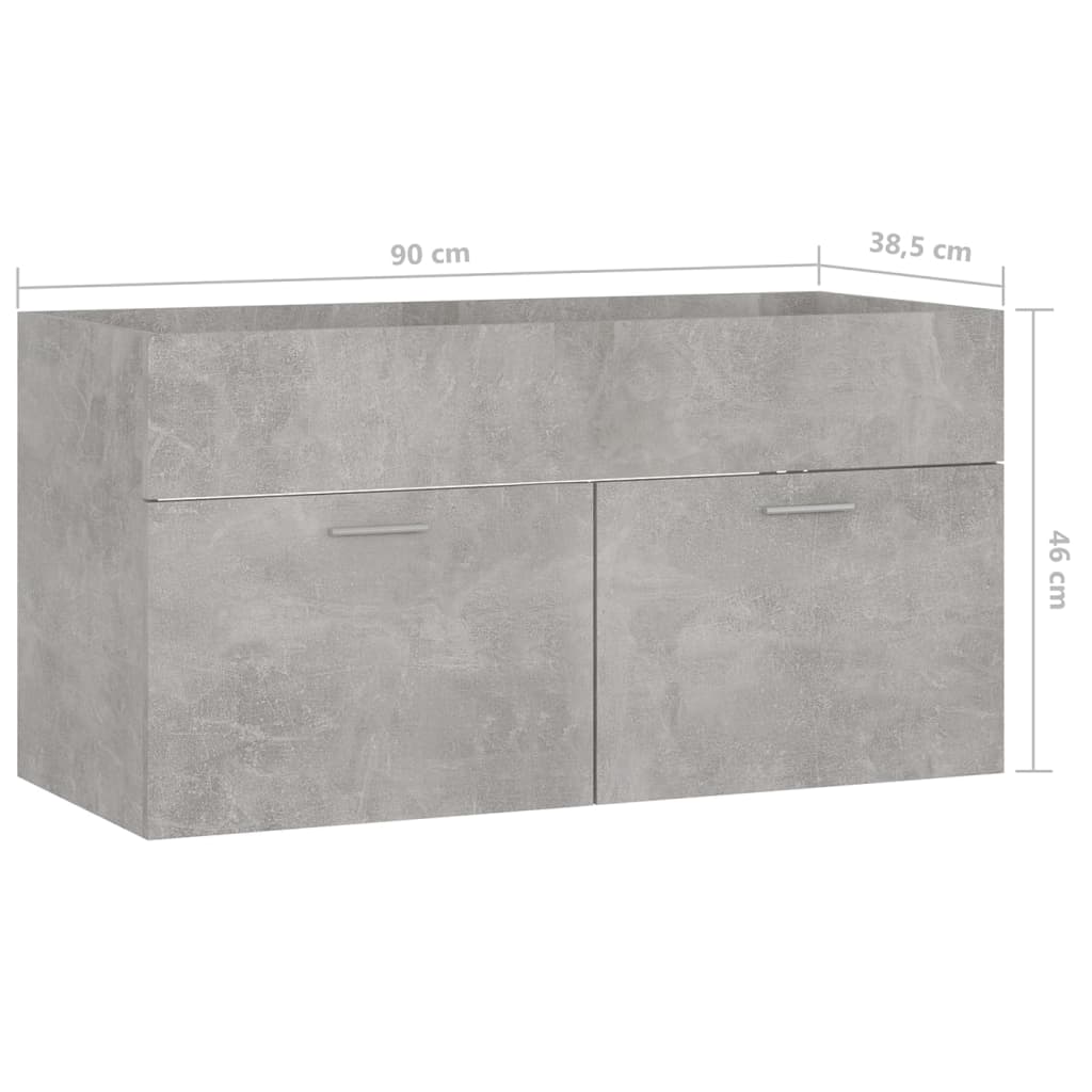 vidaXL Komplet kopalniškega pohištva betonsko sive barve inž. les