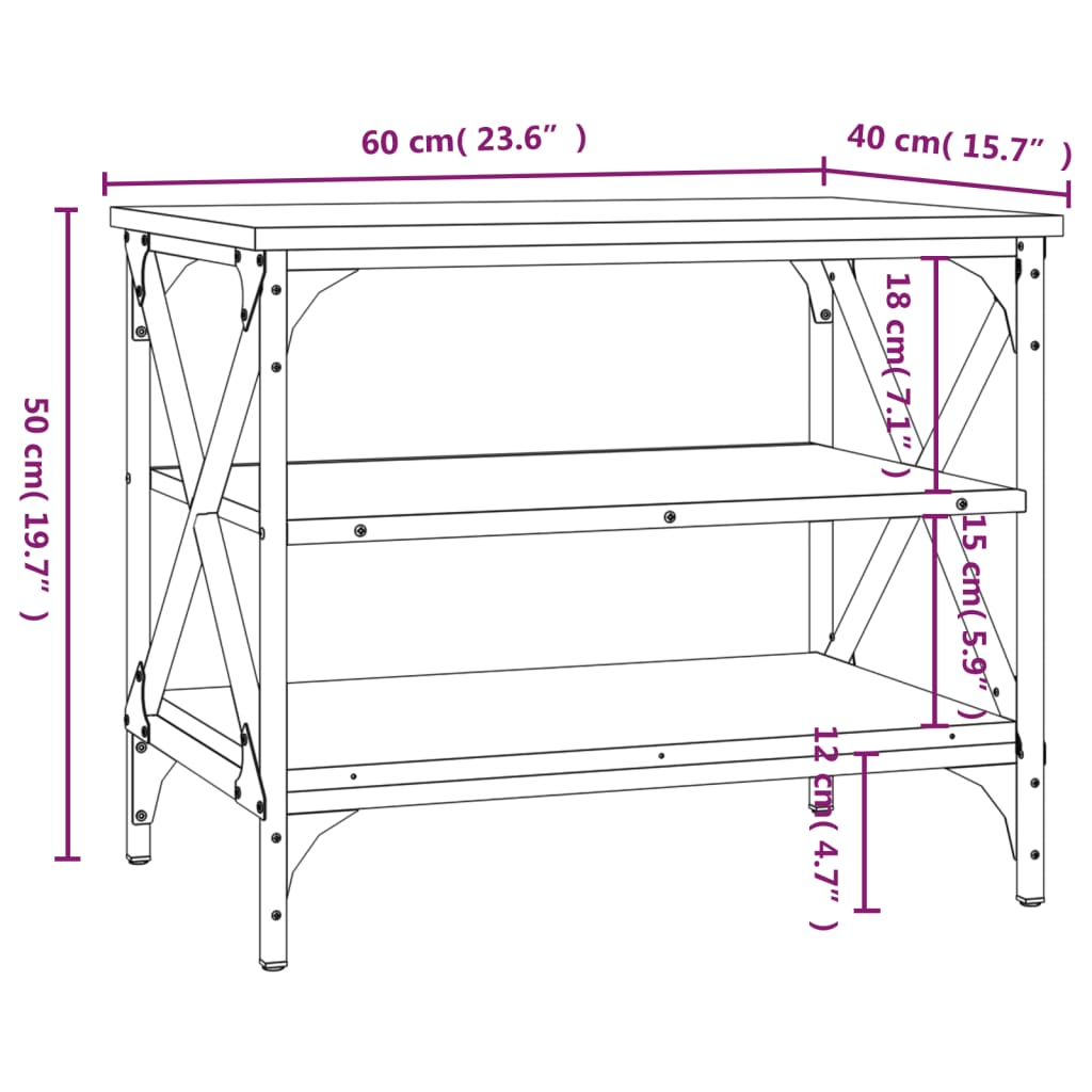 vidaXL TV omarica črna 60x40x50 cm inženirski les