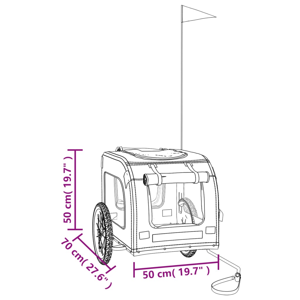vidaXL Kolesarska prikolica za hišne ljubljenčke zelena in siva