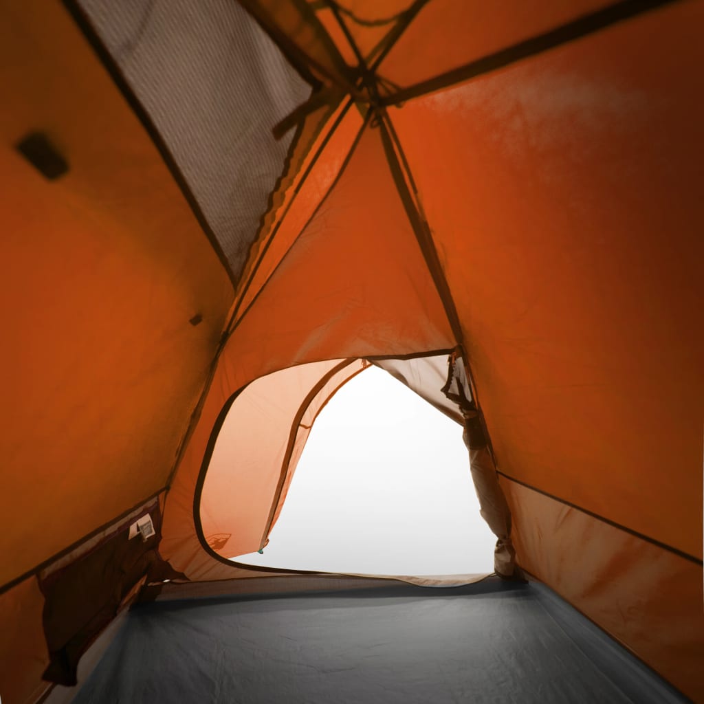 vidaXL Šotor za kampiranje za 2 osebi oranžen vodoodporen