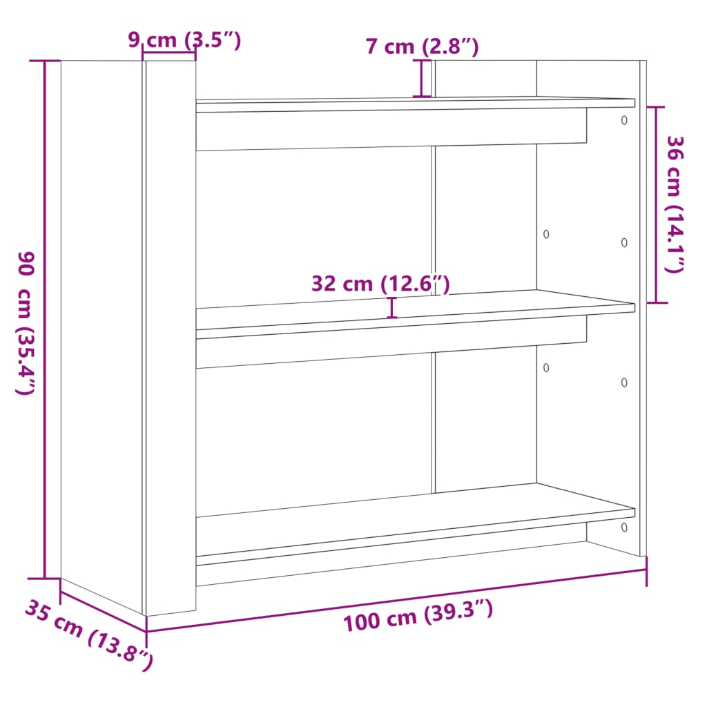 vidaXL Konzolna mizica sonoma hrast 100x35x90 cm inženirski les