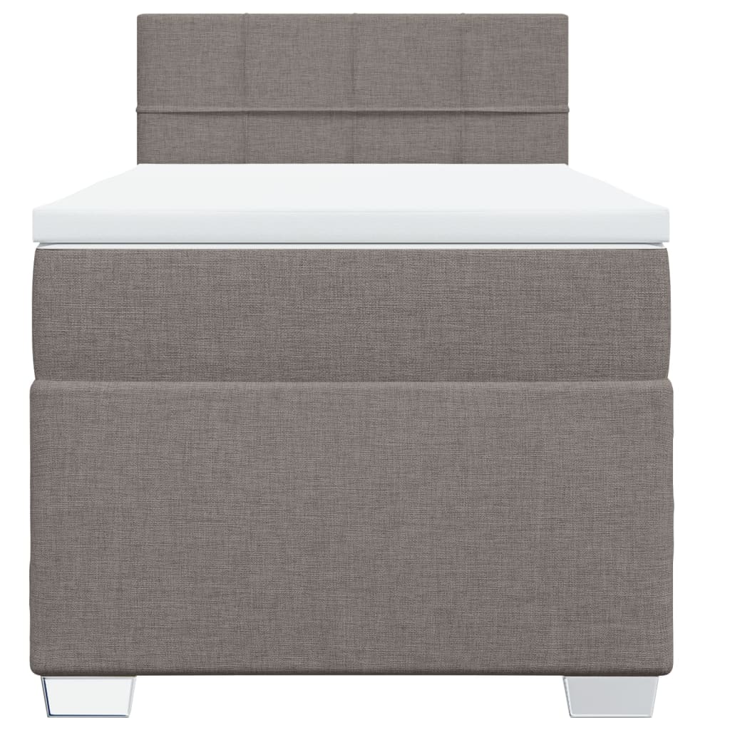 vidaXL Box spring postelja z vzmetnico taupe 100x200 cm blago