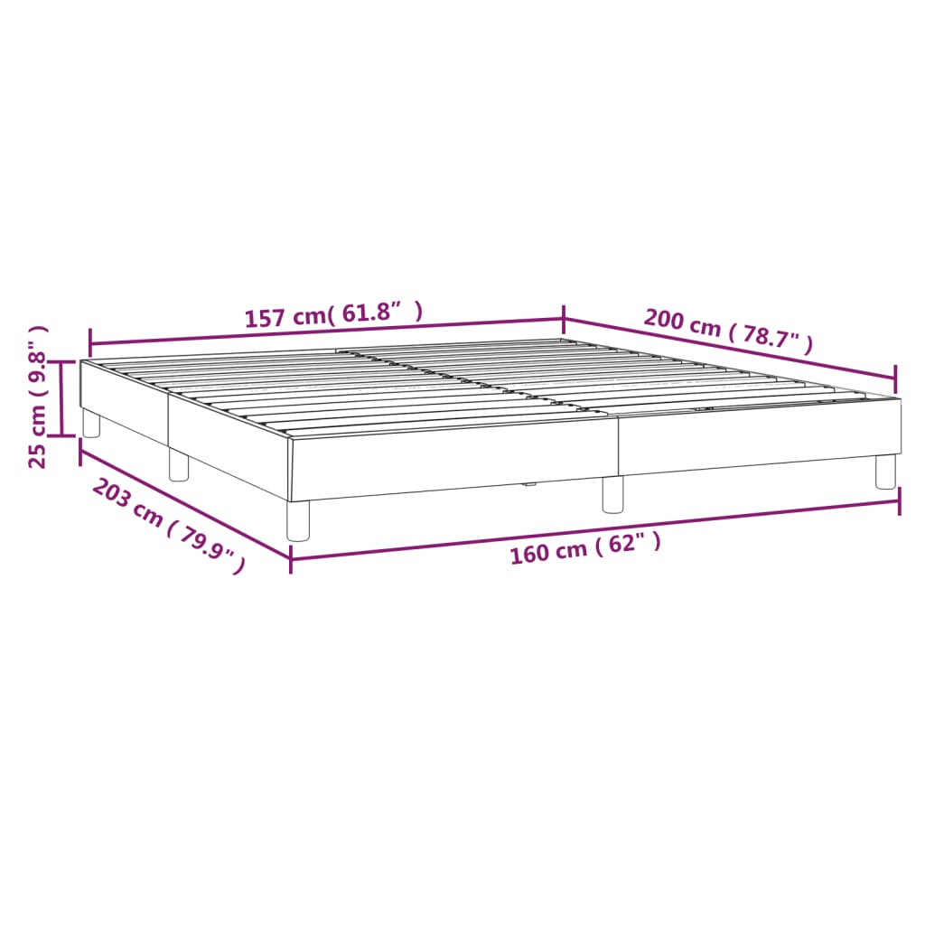 vidaXL Posteljni okvir brez vzmetnice krem 160x200 cm blago