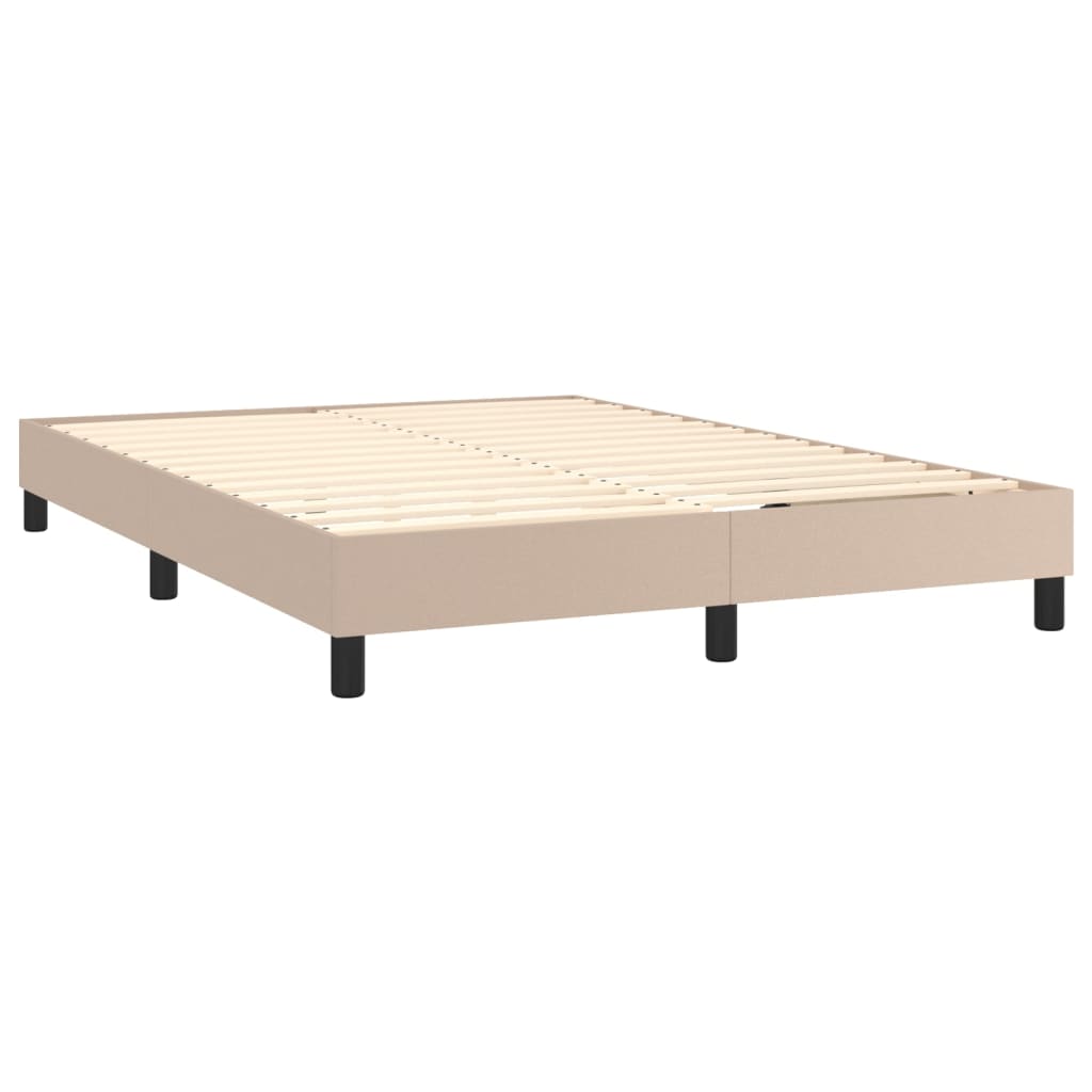 vidaXL Box spring postelja z vzmetnico kapučino 140x200cm umetno usnje