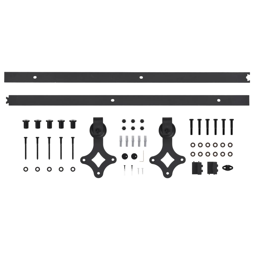 vidaXL Drsna vrata s kompletom vodil 100x210 cm trdna borovina