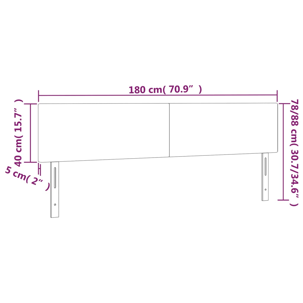 vidaXL LED posteljno vzglavje temno modro 180x5x78/88 cm žamet