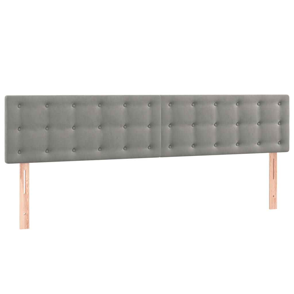 vidaXL Box spring postelja z vzmetnico svetlo siva 180x200 cm žamet