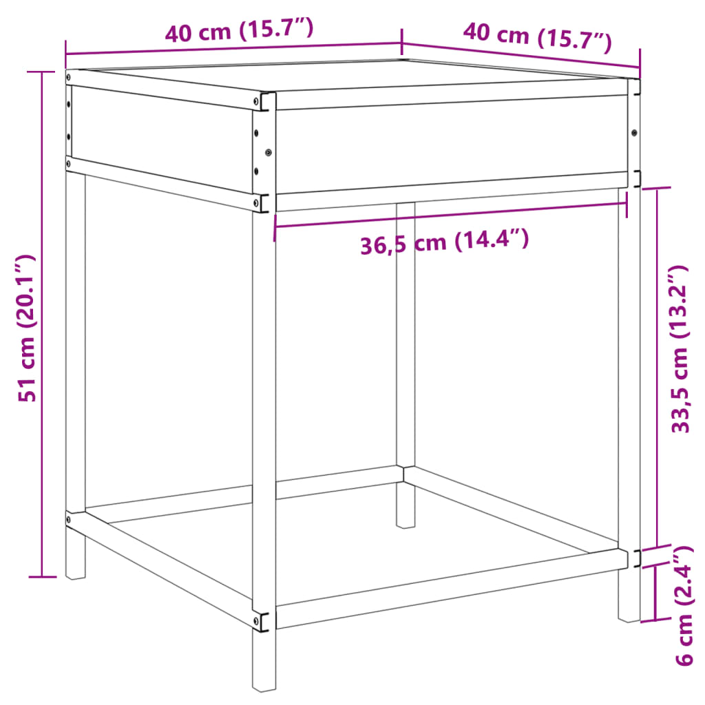 vidaXL Klubska mizica z neskončnimi LED črna 40x40x51 cm