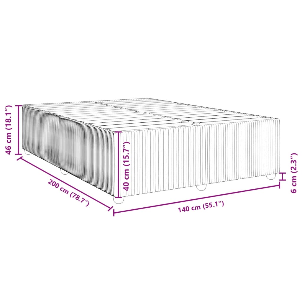 vidaXL Posteljni okvir brez vzmetnice temno rjav 140x200 cm tkanina