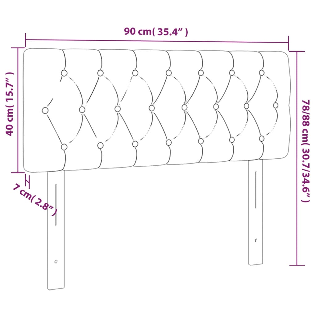 vidaXL Posteljno vzglavje moder 90x7x78/88 cm blago