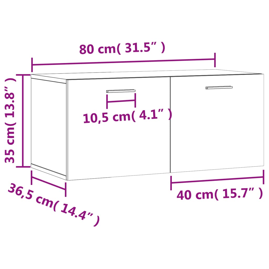 vidaXL Stenska omarica dimljeni hrast 80x36,5x35 cm inženirski les