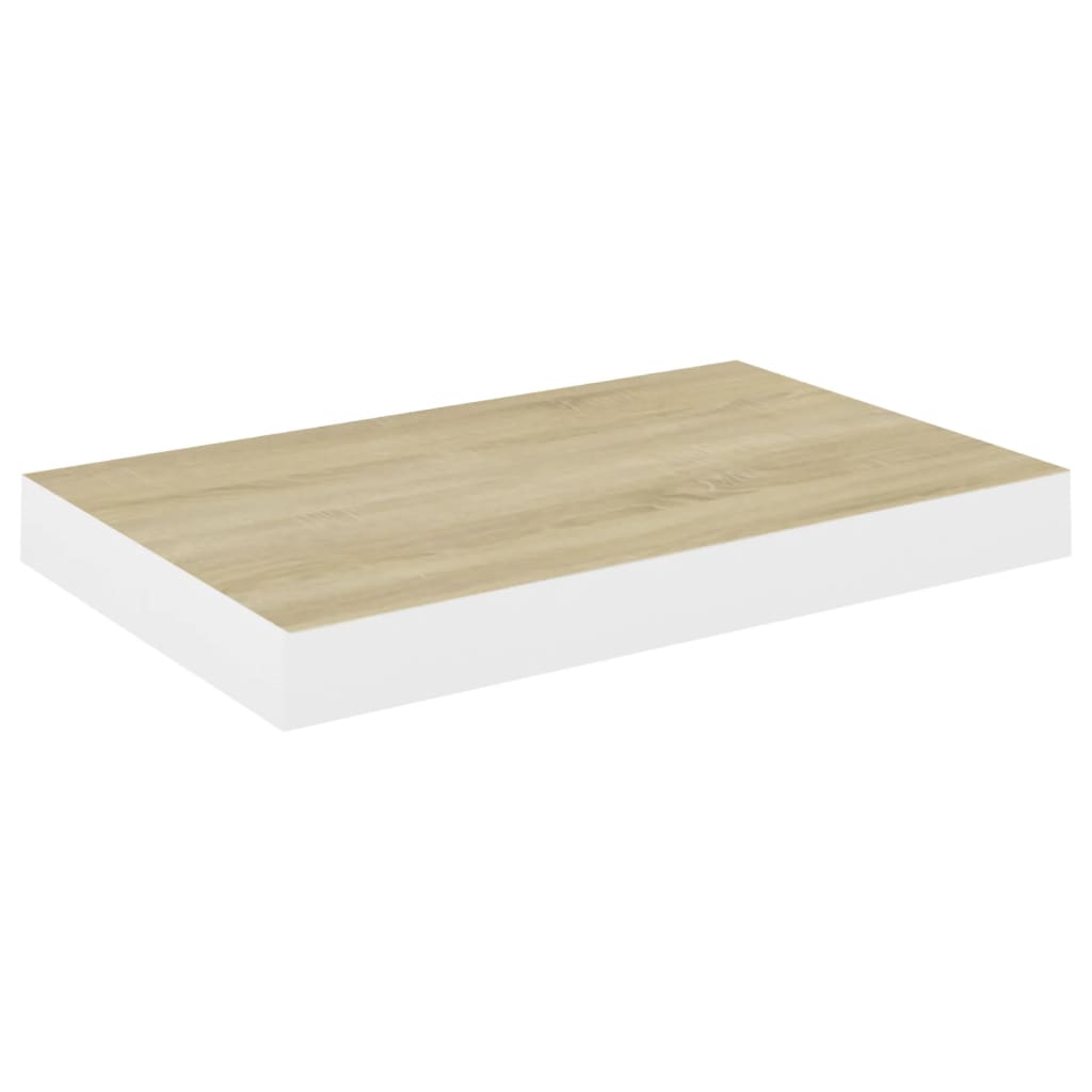 vidaXL Stenska polica barva hrasta in bela 40x23x3,8 cm MDF