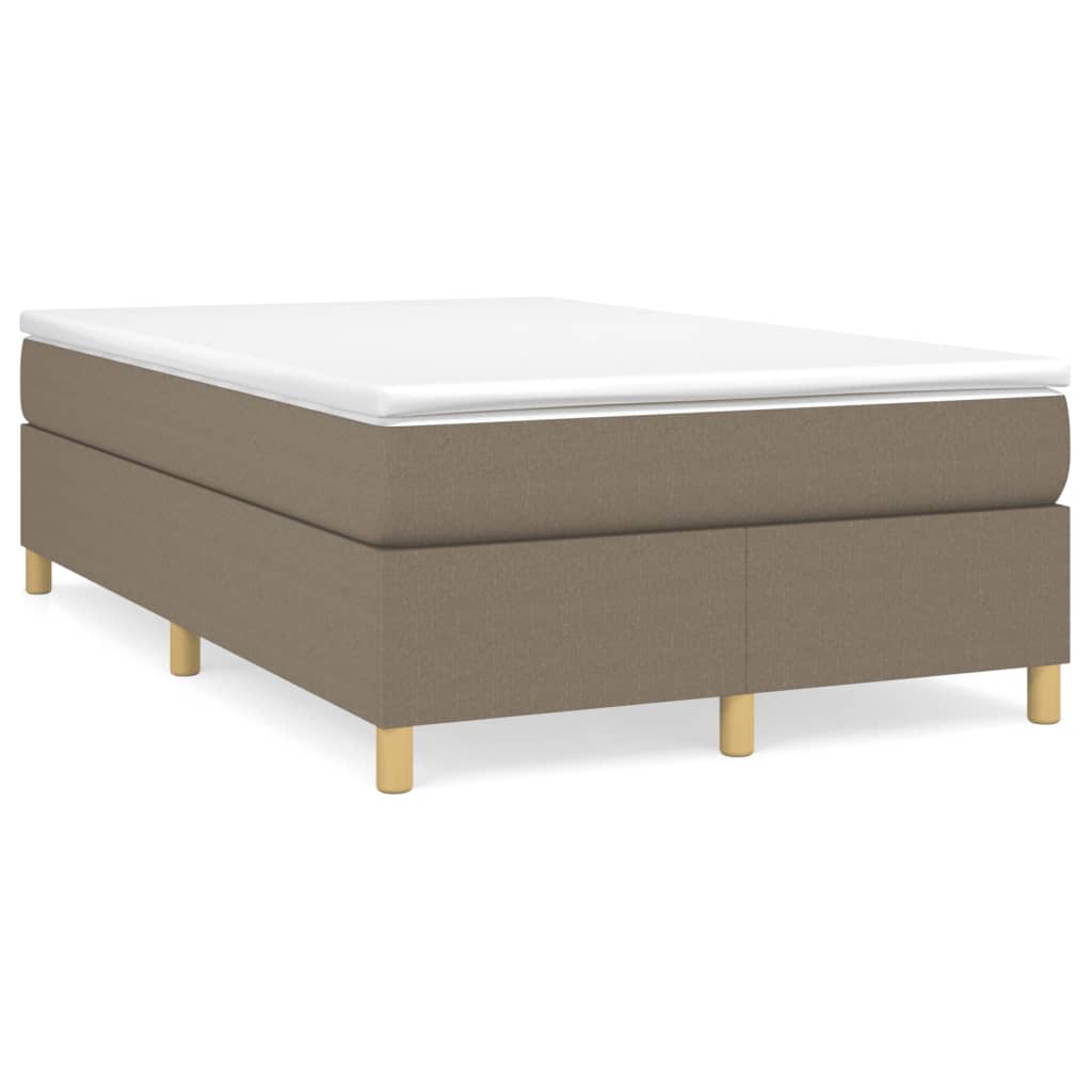 vidaXL Box spring postelja z vzmetnico taupe 120x200 cm blago