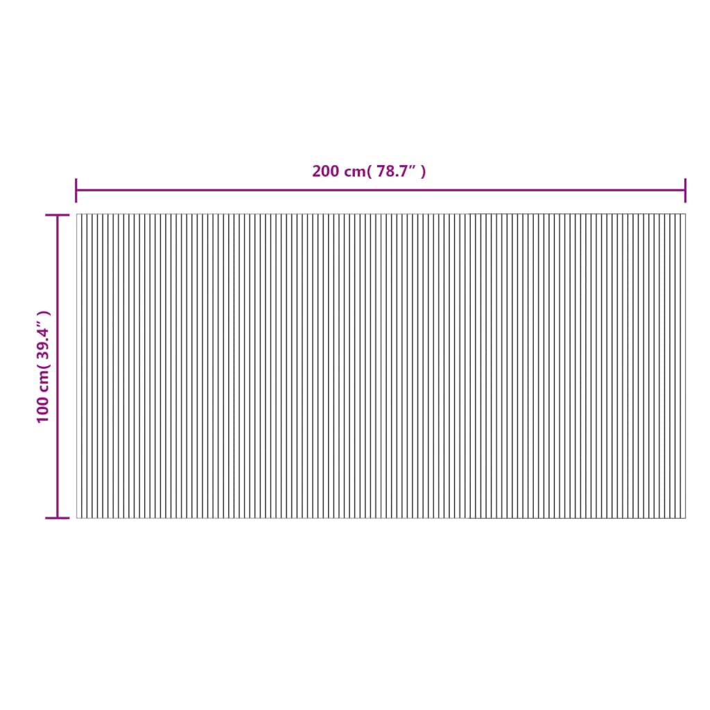 vidaXL Preproga pravokotna svetlo naravna 100x200 cm bambus