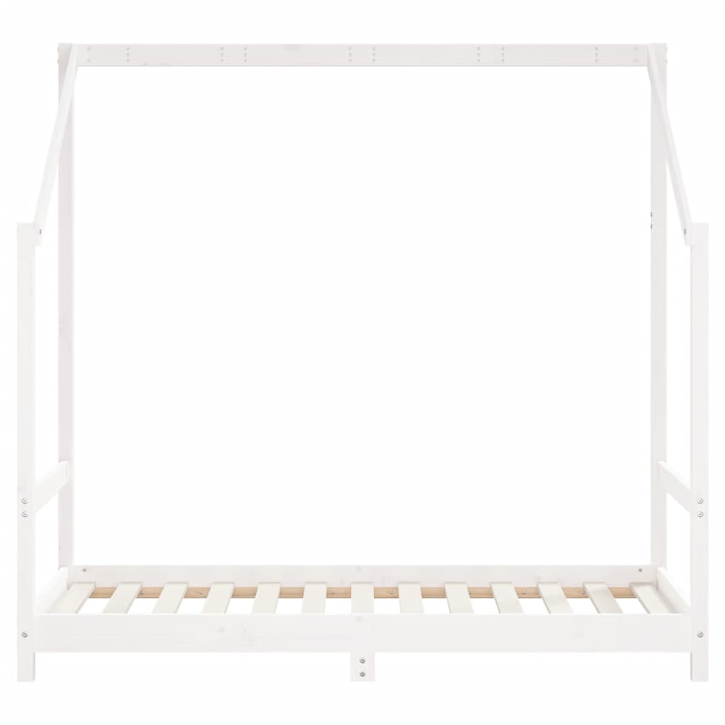 vidaXL Otroški posteljni okvir bel 2x(80x160) cm trdna borovina