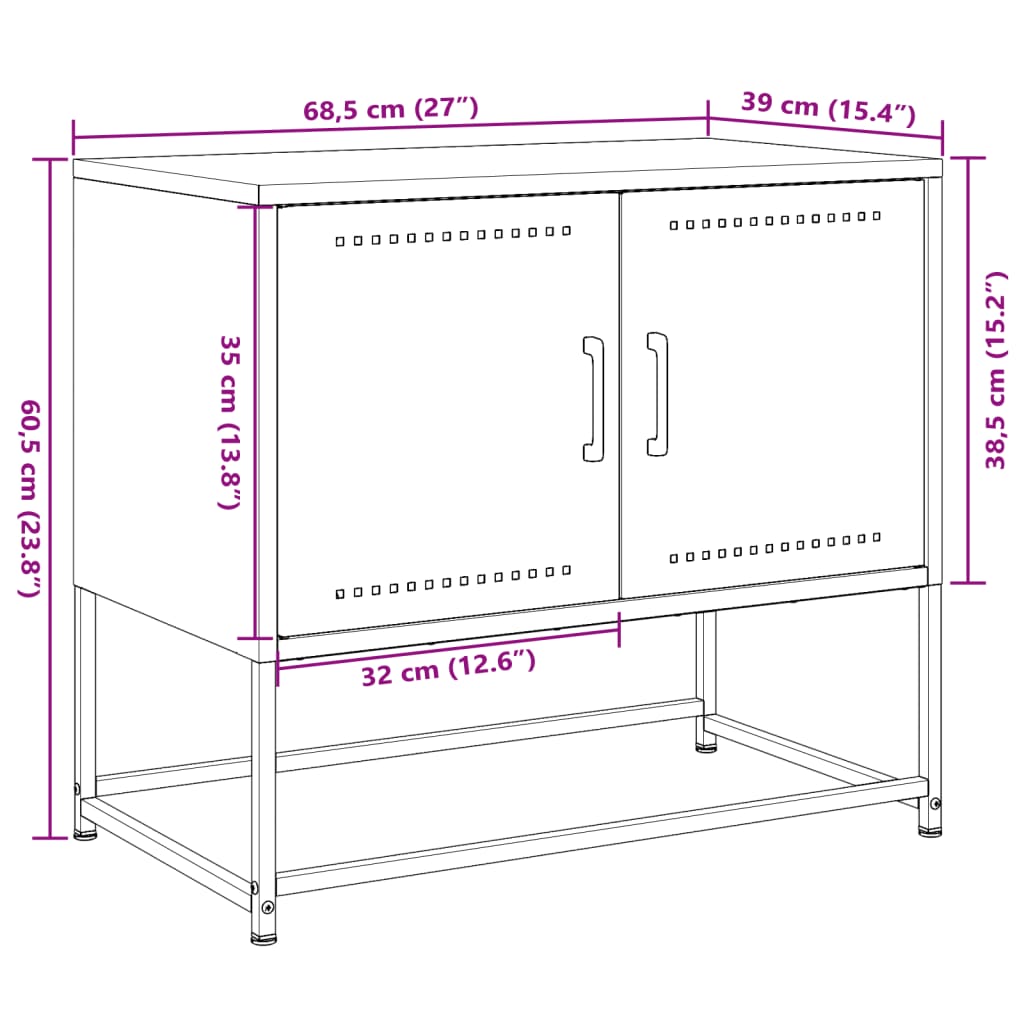 vidaXL TV omarica olivno zelena 68,5x39x60,5 cm jeklo