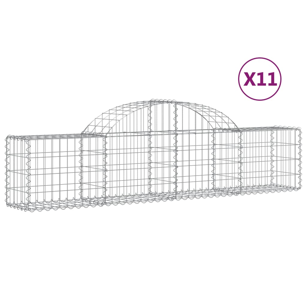 vidaXL Obokane gabion košare 11 kosov 200x30x40/60 cm pocinkano železo