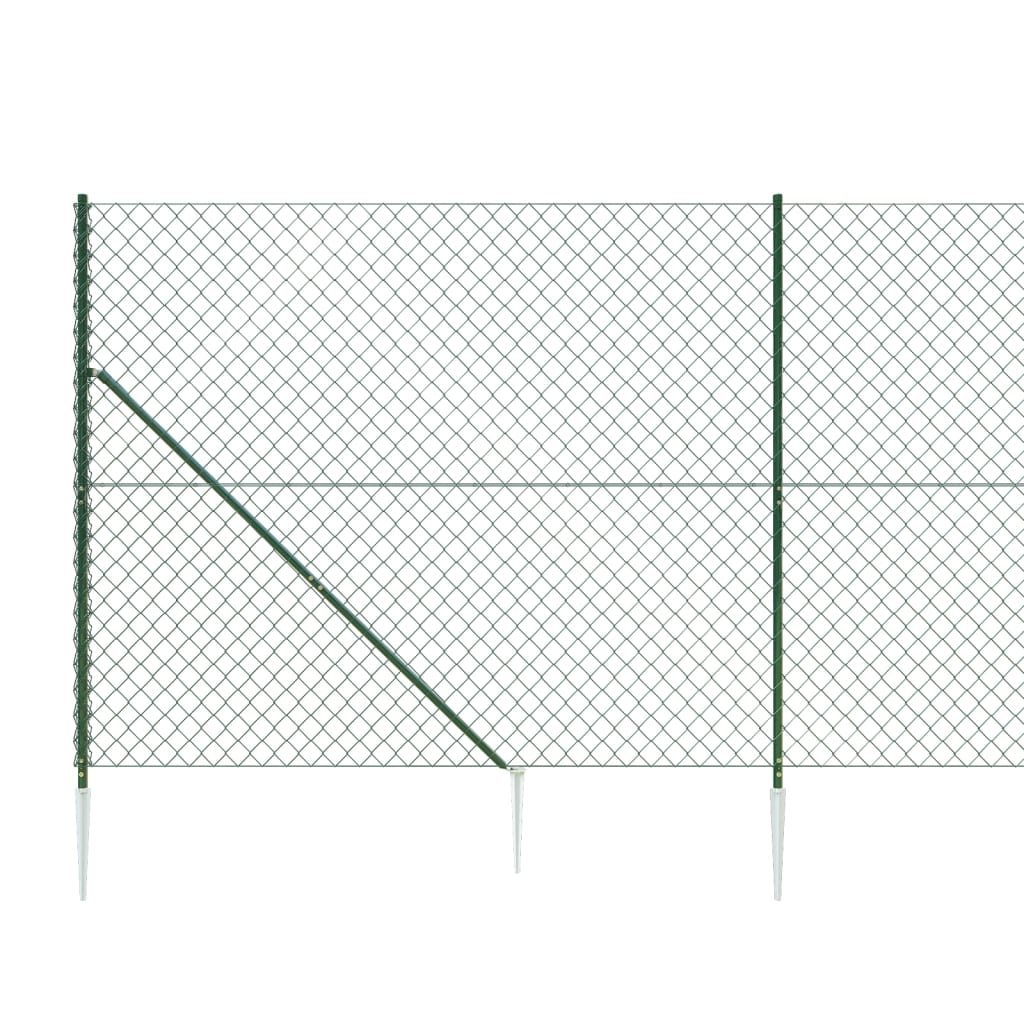 vidaXL Žična ograja s konicami za postavitev zelena 2x10 m