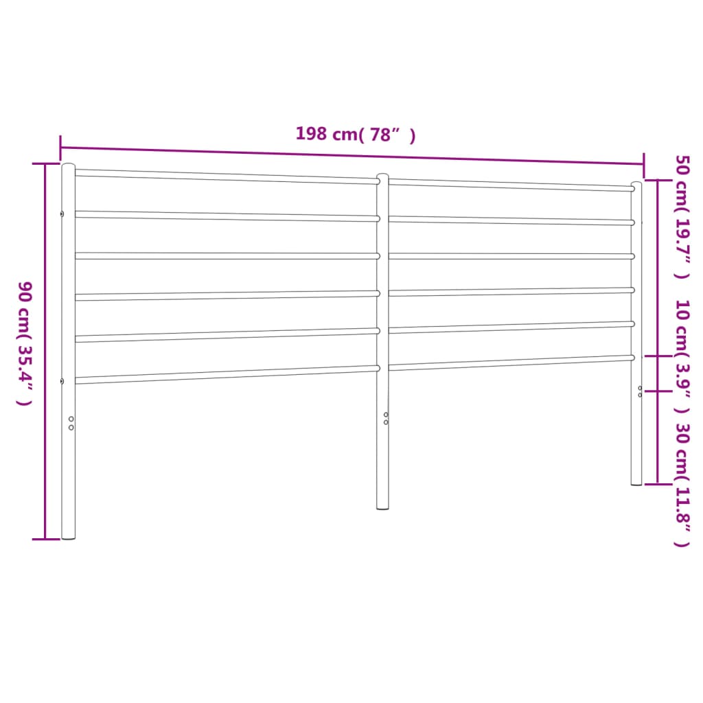 vidaXL Kovinsko posteljno vzglavje črno 193 cm