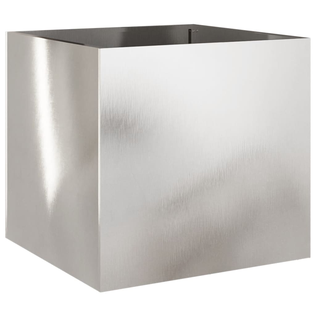 vidaXL Cvetlično korito srebrno 49x47x46 cm nerjaveče jeklo