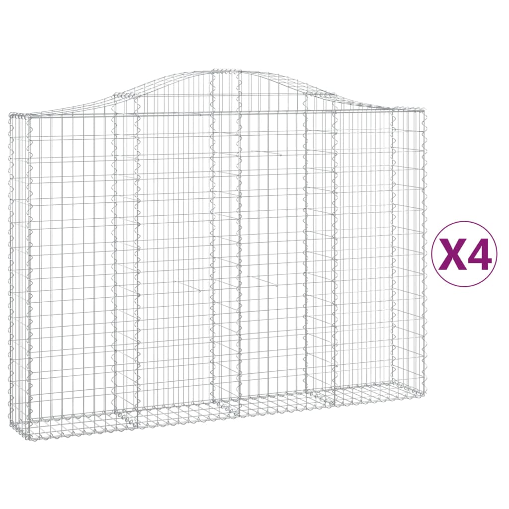 vidaXL Obokane gabion košare 4 kosi 200x30x140/160 cm pocinkano železo