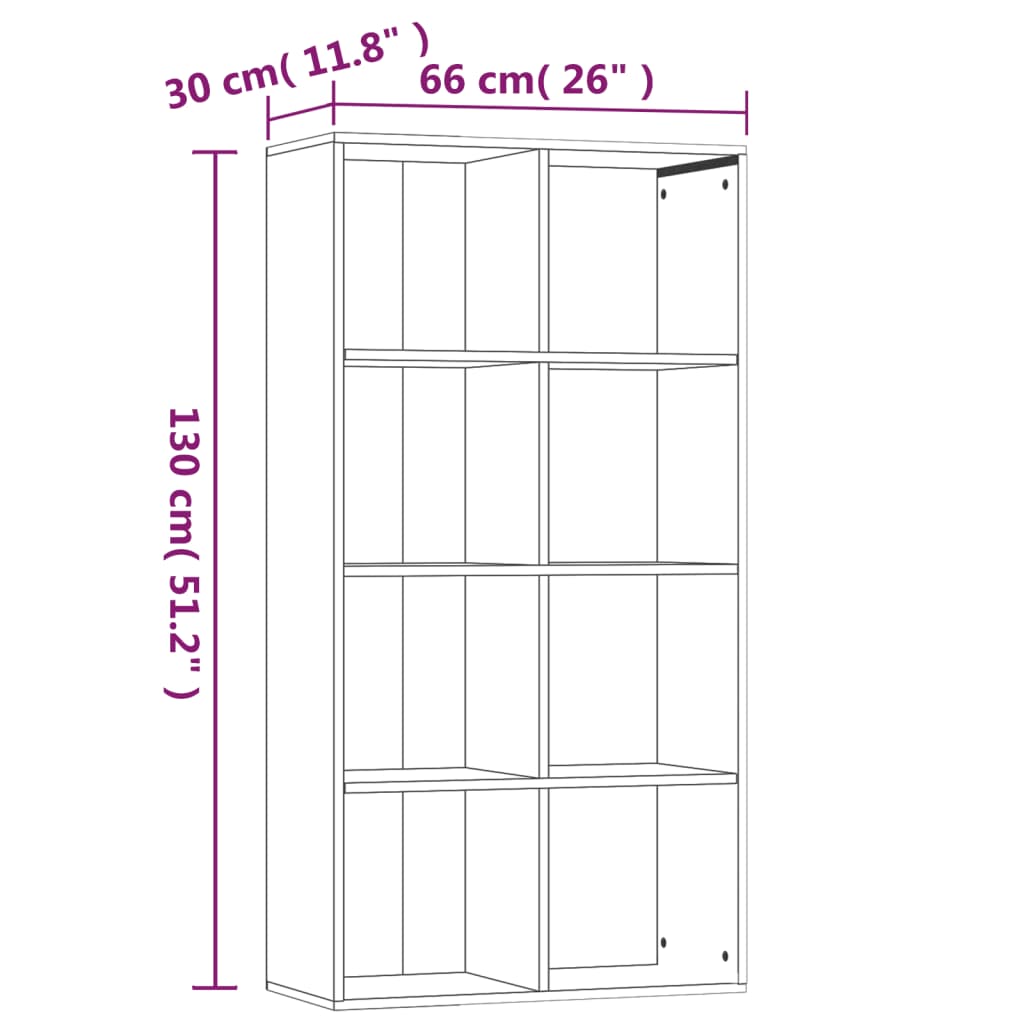 vidaXL Knjižna omara/komoda siva sonoma 66x30x130 cm inženirski les