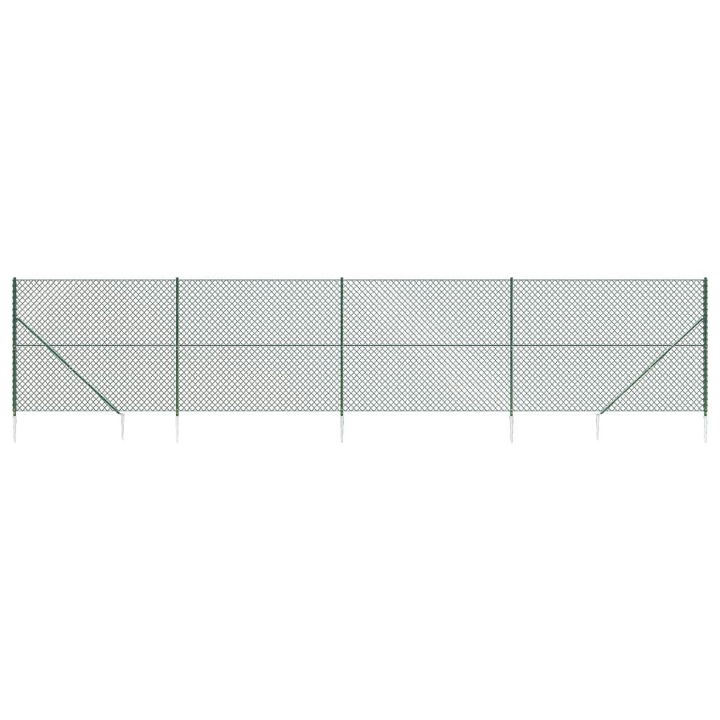 vidaXL Žična ograja s konicami za postavitev zelena 1,4x10 m