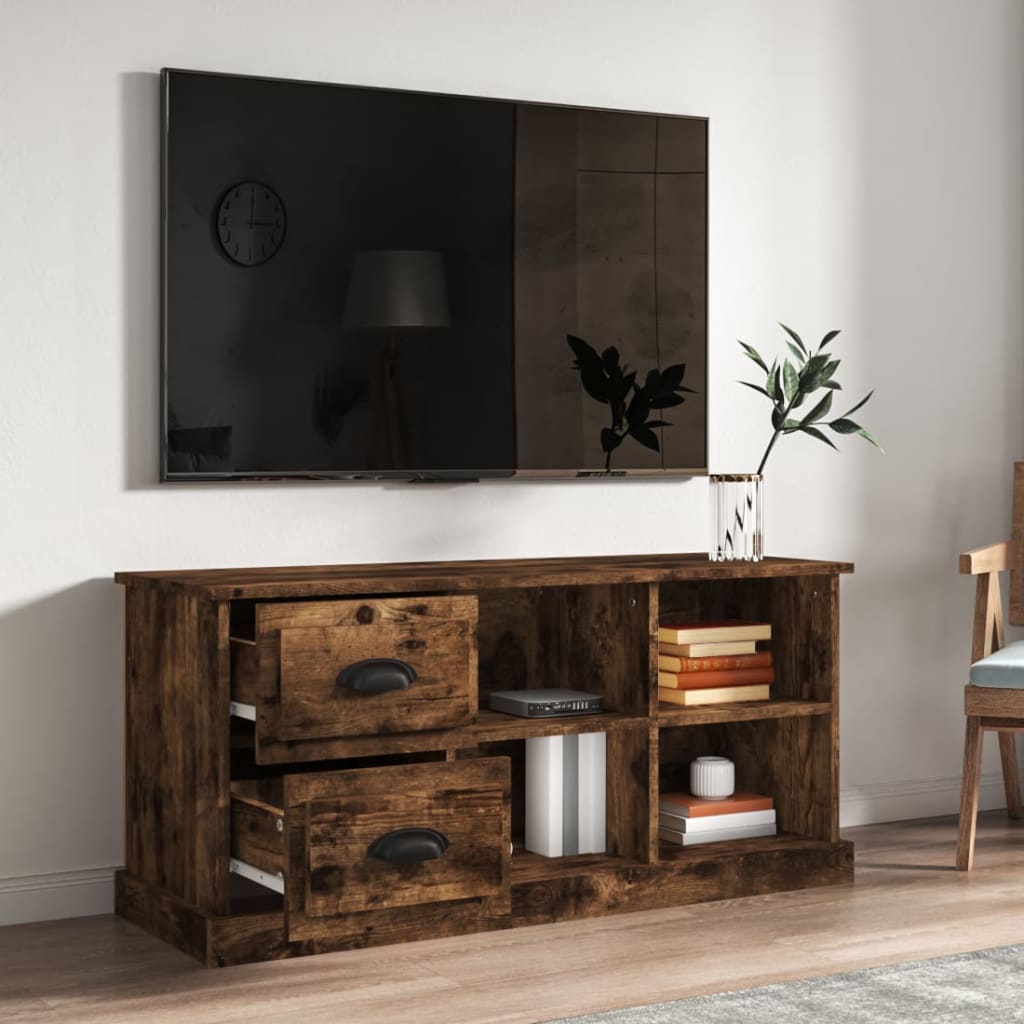 vidaXL TV omarica dimljeni hrast 102x35,5x47,5 cm inženirski les