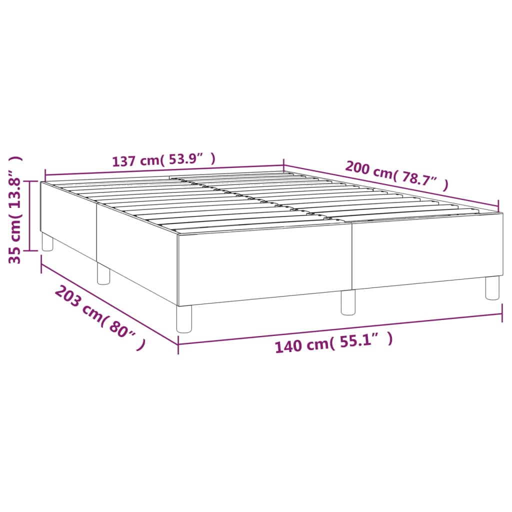 vidaXL Posteljni okvir rjav 140x200 cm umetno usnje