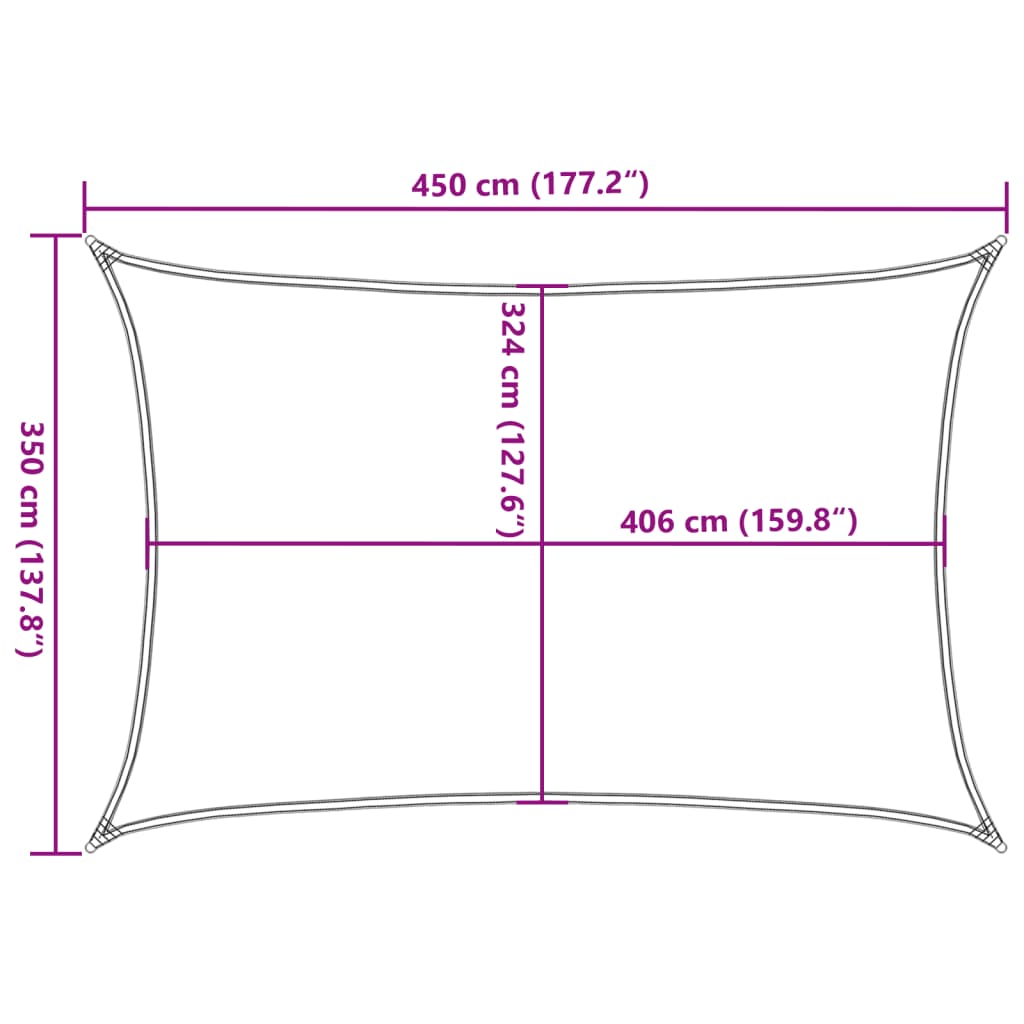 vidaXL Senčno jadro peščeno 4,5x3,5 m 100 % poliester oxford