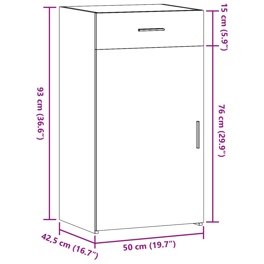 vidaXL Komoda rjavi hrast 50x42,5x93 cm inženirski les