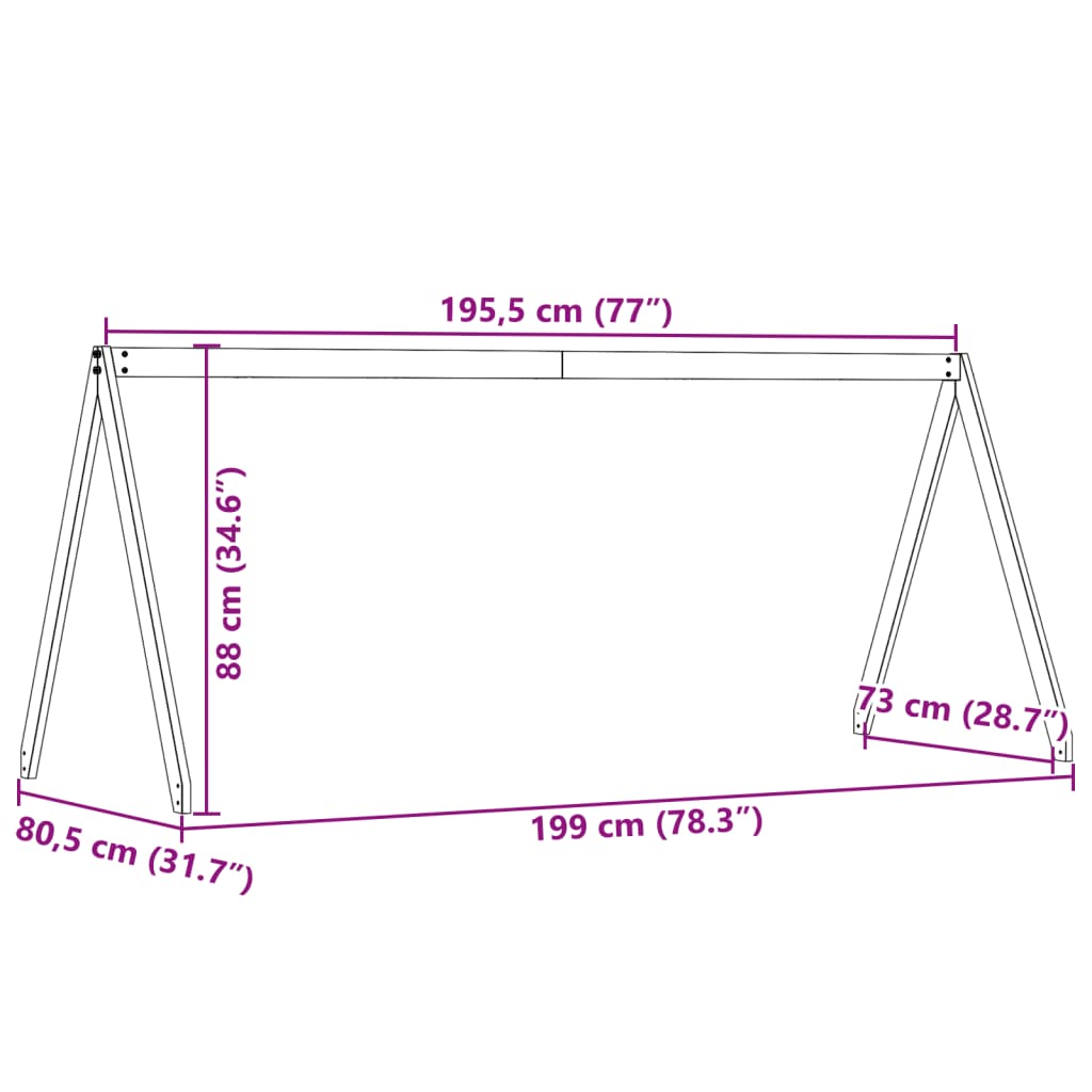 vidaXL Streha za otroško posteljo bela 199x80,5x88 cm trdna borovina