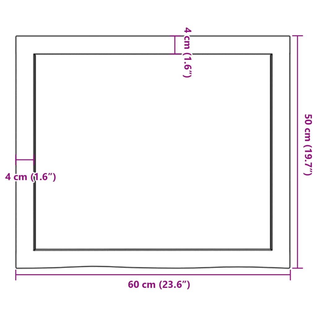 vidaXL Stenska polica temno rjava 60x50x(2-4) cm trdna hrastovina