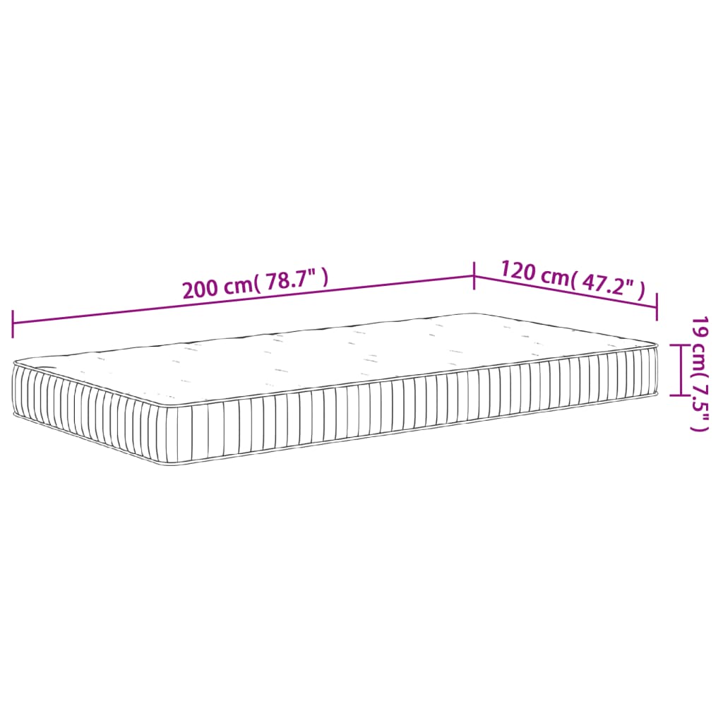 vidaXL Vzmetnica z žepkastim vzmetenjem srednja 120x200 cm