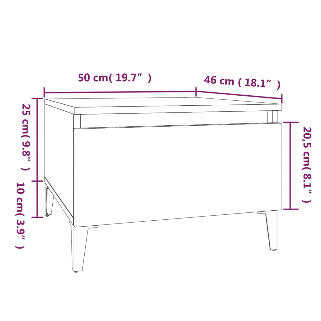 vidaXL Stranska mizica 2 kosa sonoma hrast 50x46x35 cm inženirski les