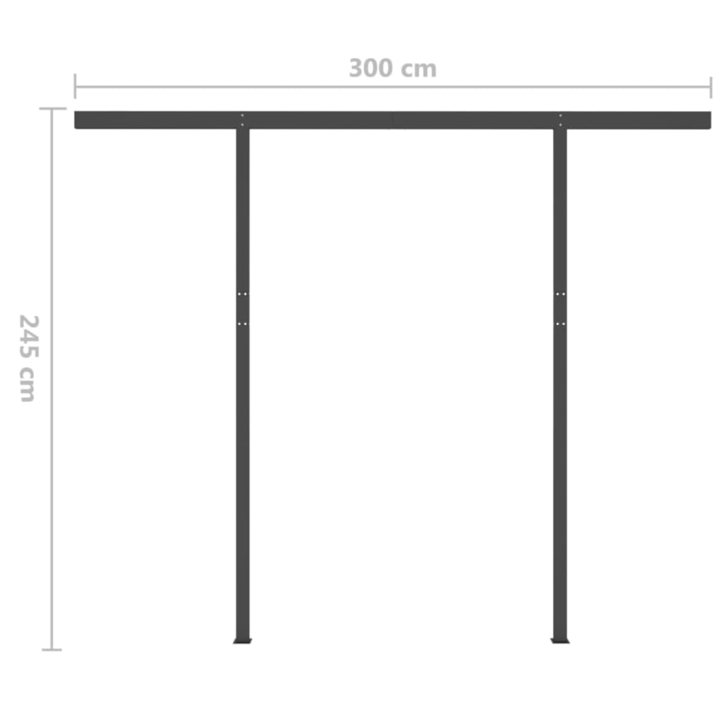 vidaXL Avtomatska tenda LED + senzor 3,5x2,5 m oranžna in rjava