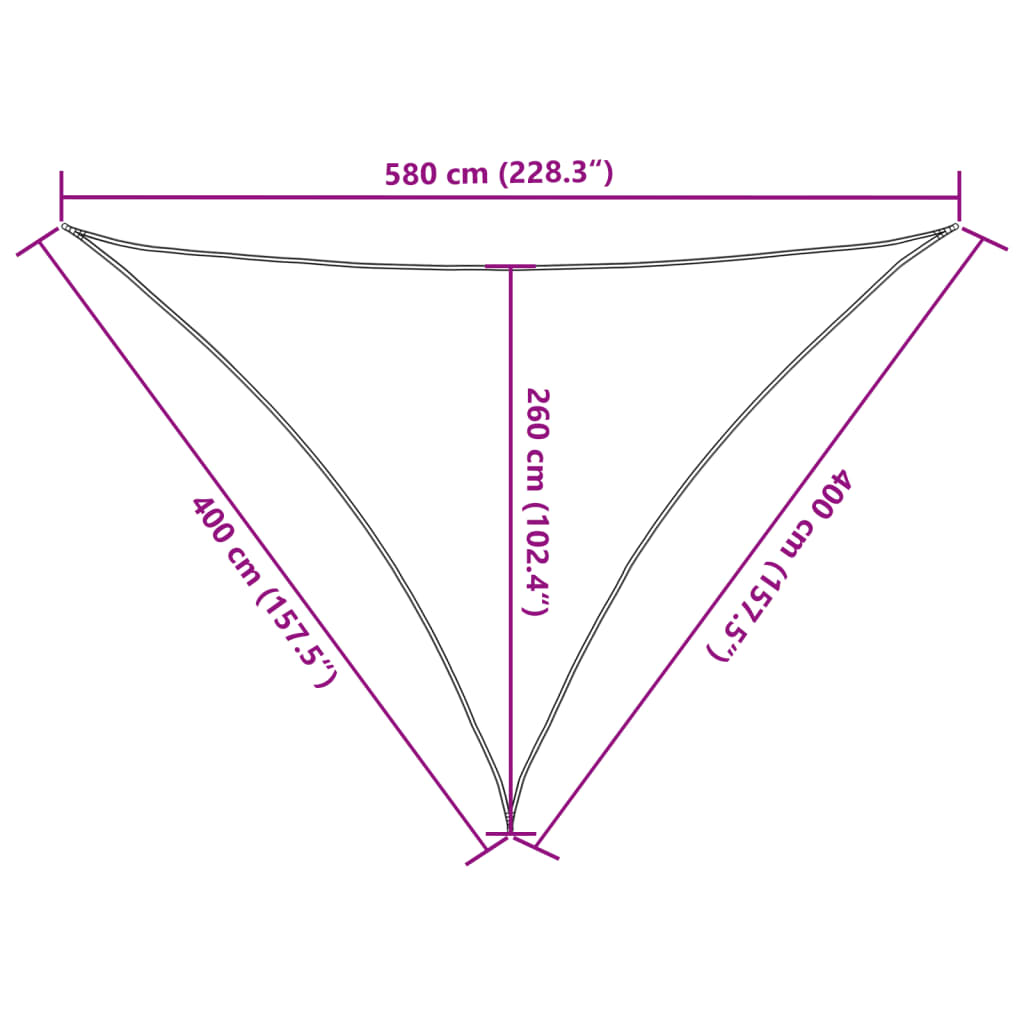 vidaXL Senčno jadro svetlo sivo 4x4x5,8 m 100 % poliester oxford