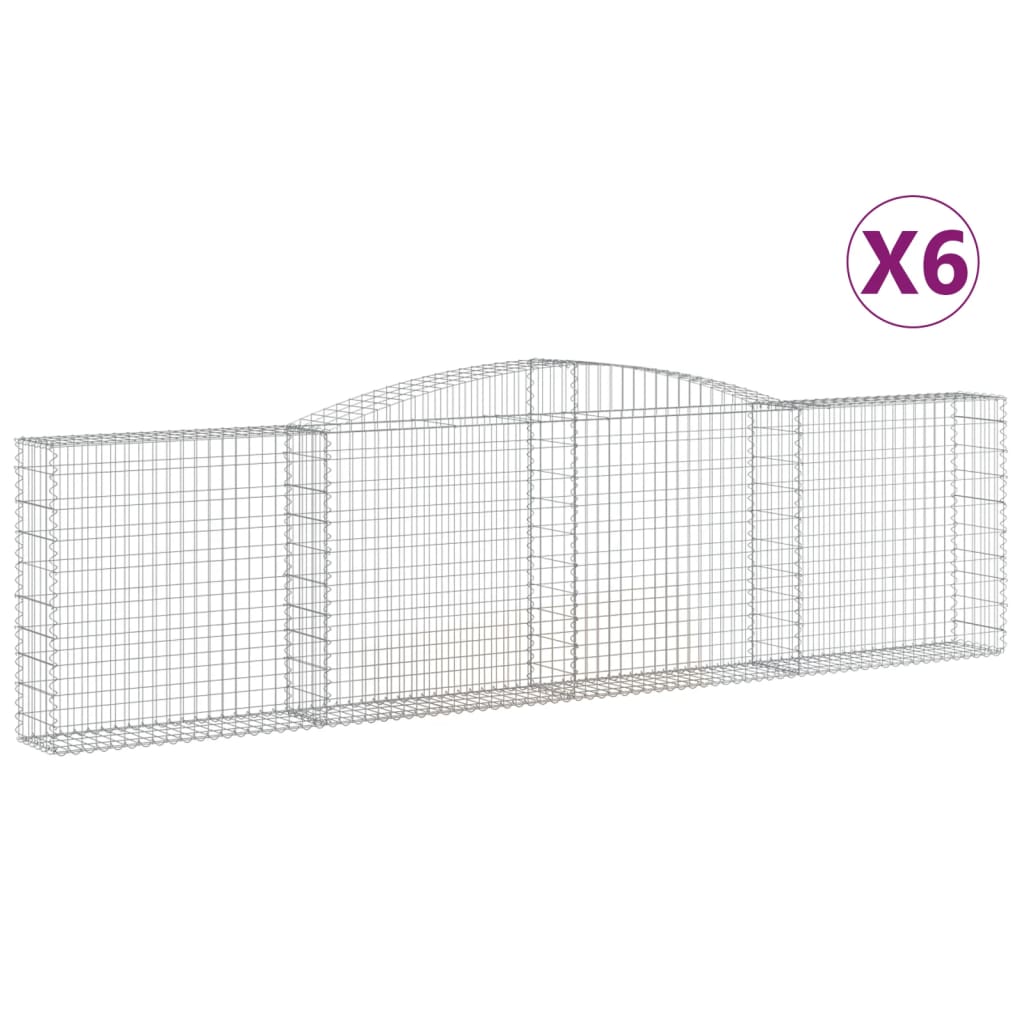 vidaXL Obokane gabion košare 6 kosi 400x30x100/120 cm pocinkano železo