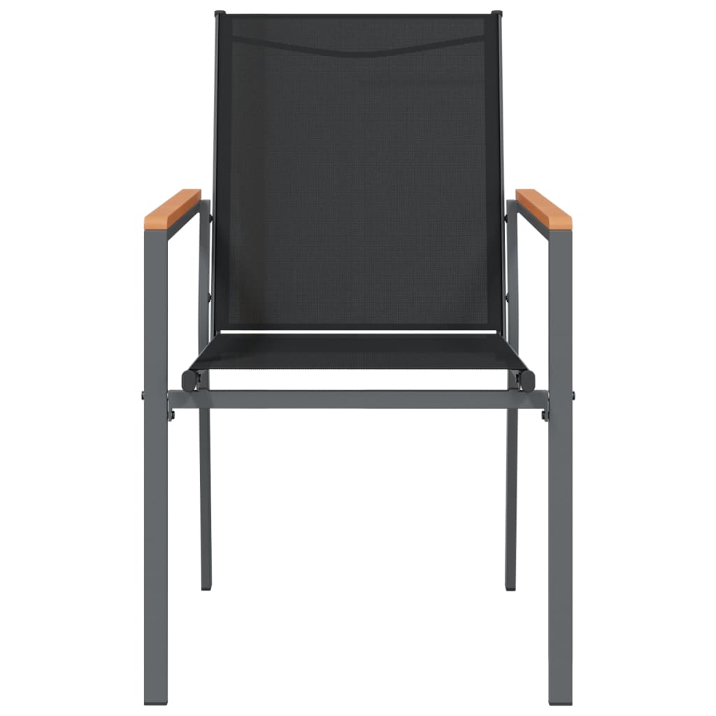 vidaXL Vrtni stoli 4 kosi črni 55x61,5x90 cm textilene in jeklo
