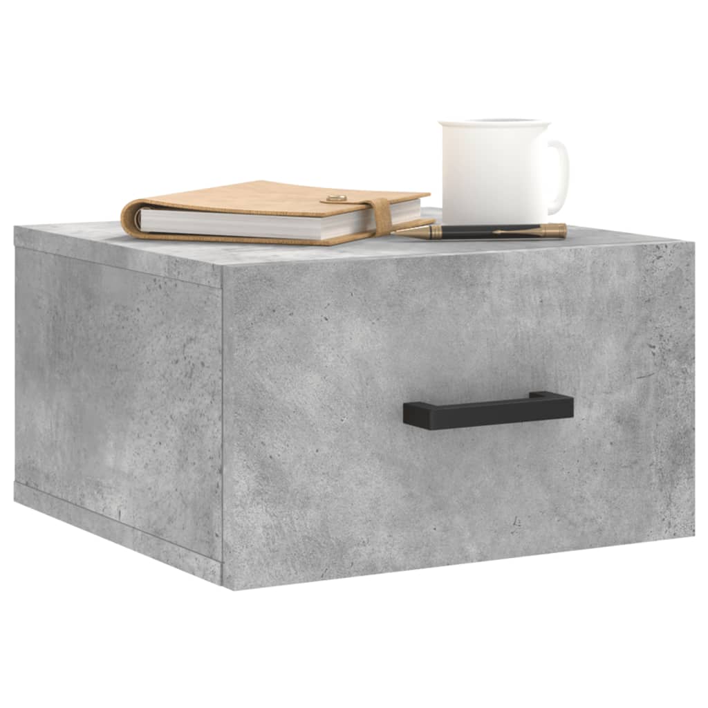 vidaXL Stenska nočna omarica 2 kosa betonsko siva 35x35x20 cm