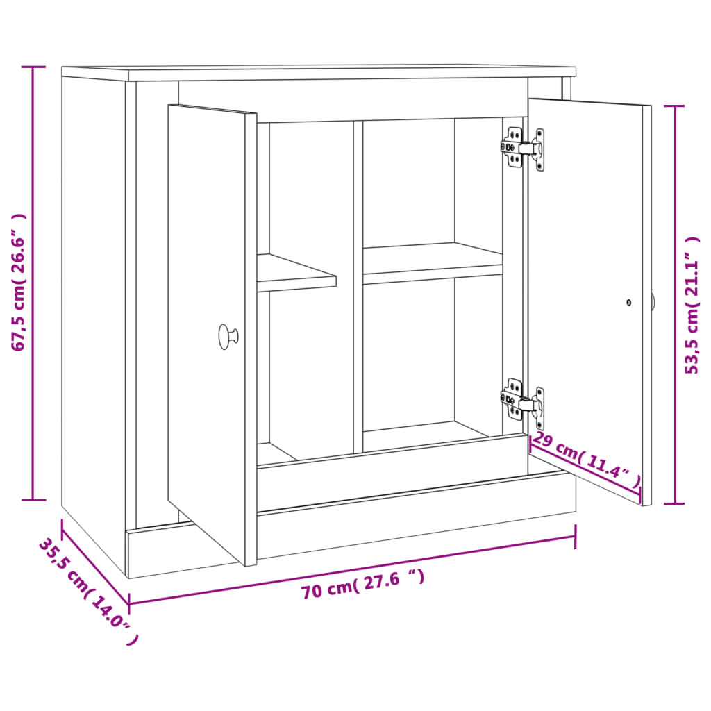 vidaXL Komoda betonsko siva 70x35,5x67,5 cm inženirski les